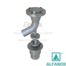 AISI 316 Paslanmaz Çelik Vana İçine Açılan Tank Dip/Kırıcı Pistonlu Vana - Seri: 615 Ara Parçalı - ALFANOX