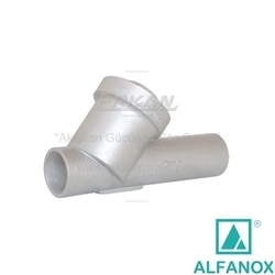 ALFANOX - AISI 316 Paslanmaz Çelik Y-Tipi Düz Geçişli Yaylı Çekvalf - Seri: 380 Boru Uçlu Tip