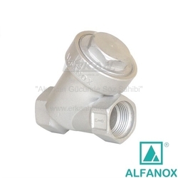 ALFANOX - AISI 316 Paslanmaz Çelik Y-Tipi Düz Geçişli Yaylı Çekvalf - Seri: 480 Dişli Tip