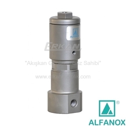 ALFANOX - AISI 316 Paslanmaz Çelik Y-Tipi PTFE ve Silikon Contalı Çift Etkili Pistonlu Vana - Seri: 413 Glob Tip