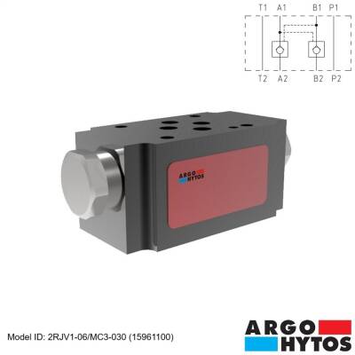 Argo-Hytos 2RJV1-06/MC3-030 (15961100) Hidrolik NG06 Modüler İkiz Pilot Kumandalı Çek Valf (Kilit Valfi) - 1