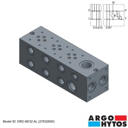 Argo-Hytos DR2-06/32 AL (27632600) Hidrolik NG06 Üçlü Alüminyum Valf Bloku - ARGO-HYTOS