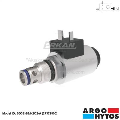 Argo-Hytos SD3E-B2/H2O2-A (27372800) Hidrolik Kartriç Tip 2/2 Bobin-Yay Tek Bobin Kumandalı Yön Kontrol Valfi - 1