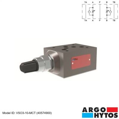 Argo-Hytos VSO3-10-MCT (40574900) Hidrolik NG10 Modüler Çek Valfli İkiz Hız Ayar Valfi - 1