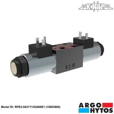Argo-Hytos RPE3-043Y11/02400E1 (15853600) Hidrolik NG04 4/3 Y Merkez DC-24V Çift Bobin Kumandalı Yön Kontrol Valfi - 1