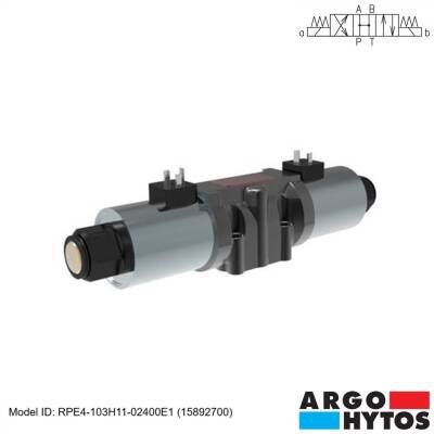 Argo-Hytos RPE4-103H11/02400E1 (15892700) Hidrolik NG10 4/3 H Merkez DC-24V Çift Bobin Kumandalı Yön Kontrol Valfi - 1