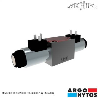 Argo-Hytos RPEL2-063H11/02400E1 (21475200) Hidrolik NG06 4/3 H Merkez DC-24V Çift Bobin Kumandalı Yön Kontrol Valfi - 1