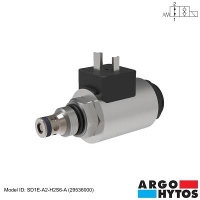 Argo-Hytos SD1E-A2/H2S6-A (29536000) Hidrolik Kartriç Tip 2/2 Bobin-Yay Tek Bobin Kumandalı Yön Kontrol Valfi - 1