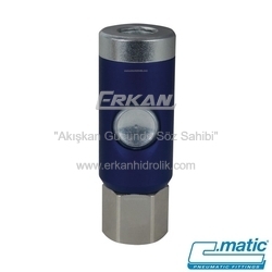 Pnömatik Eloksal Kaplı Alüminyum Quick Kaplin Dişi Dişli Gövde - 46 Seri - Emniyetli Tip (GU46-12) - C.MATIC