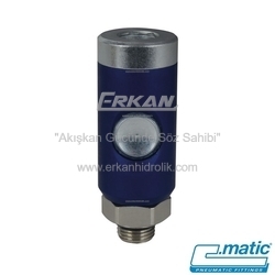 Pnömatik Eloksal Kaplı Alüminyum Quick Kaplin Erkek Dişli Gövde - 46 Seri - Emniyetli Tip (GU46-10) - C.MATIC