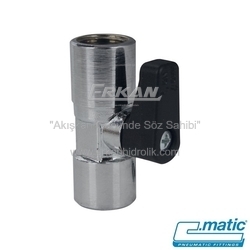 Pnömatik Krom Kaplı Pirinç 2-Yollu Mini Vana (Dişi-Dişi) (MV53) - C.MATIC