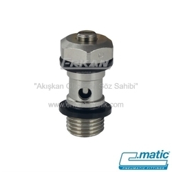 Pnömatik Push-In/Push-On Nikel Kaplı Pirinç Döner Hız Ayar Valfi Gövdesi - Tornavida Tip, Çift Yönlü B Tip (MV15 B) - C.MATIC