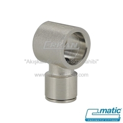 Pnömatik Push-In Nikel Kaplı Pirinç Tekli Banjo Çıkış (MA35) - C.MATIC