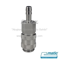 Pnömatik Nikel Kaplı Pirinç Quick Kaplin Hortum Ucu Çıkışlı Gövde - 21 Seri (GU21-13) - C.MATIC