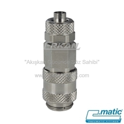 Pnömatik Nikel Kaplı Pirinç Quick Kaplin Push-On (Somun Sıkmalı) Gövde - 21 Seri (GU21-15) - C.MATIC