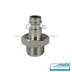 Pnömatik Nikel Kaplı Pirinç Quick Kaplin Erkek Dişli Uç - 21 Seri (GU21-20) - C.MATIC
