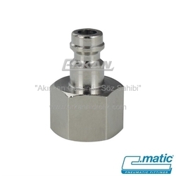 Pnömatik Nikel Kaplı Pirinç Quick Kaplin Dişi Dişli Uç - 21 Seri (GU21-21) - C.MATIC