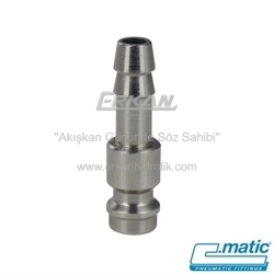 Pnömatik Nikel Kaplı Pirinç Quick Kaplin Hortum Ucu Çıkışlı Uç - 21 Seri (GU21-22) - C.MATIC