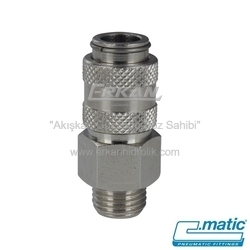 Pnömatik Nikel Kaplı Pirinç Quick Kaplin Erkek Dişi Gövde - 21 Seri (GU21-11) - C.MATIC