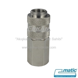 Pnömatik Nikel Kaplı Pirinç Quick Kaplin Dişi Dişli Gövde - 26 Seri (GU26-12) - C.MATIC