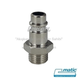 Pnömatik Nikel Kaplı Pirinç Quick Kaplin Erkek Dişli Uç - 26 Seri (GU26-20) - C.MATIC