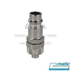 Pnömatik Nikel Kaplı Pirinç Quick Kaplin Push-On (Somun Sıkmalı) Uç - 26 Seri (GU26-23) - C.MATIC