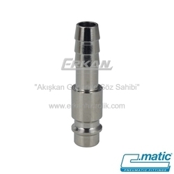 Pnömatik Nikel Kaplı Pirinç Quick Kaplin Hortum Ucu Çıkışlı Uç - 26 Seri (GU26-22) - C.MATIC