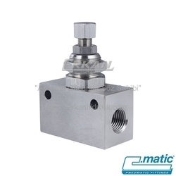Pnömatik Hat Tipi Paslanmaz Çelik (SS316L) Hız Ayar Valfi - El Ayarlı Tip, Tek Yönlü (Çekvalfli) (VX21 B) - C.MATIC