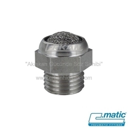 Pnömatik Paslanmaz Çelik (SS304) Kısa Susturucu (VX11) - C.MATIC