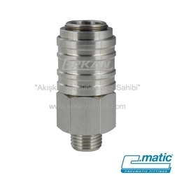 Pnömatik Paslanmaz Çelik (SS316L) Quick Kaplin Erkek Uçlu Gövde - 10 Seri (GX10-11) - C.MATIC