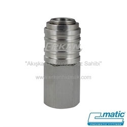 Pnömatik Paslanmaz Çelik (SS316L) Quick Kaplin Dişi Dişli Gövde - 10 Seri (GX10-12) - C.MATIC