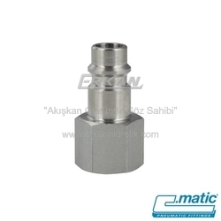 Pnömatik Paslanmaz Çelik (SS316L) Quick Kaplin Dişi Dişli Uç - 10 Seri (GX10-21) - C.MATIC