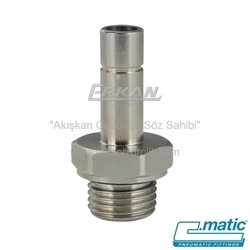 Pnömatik Push-In Nikel Kaplı Pirinç Ayak (MA38) - C.MATIC