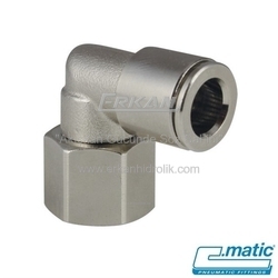 Pnömatik Push-In Nikel Kaplı Pirinç Döner Dişi Dirsek (MA17) - C.MATIC
