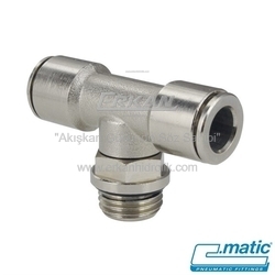 Pnömatik Push-In Nikel Kaplı Pirinç Döner Orta Bacak Dişli TE (MA21) - C.MATIC