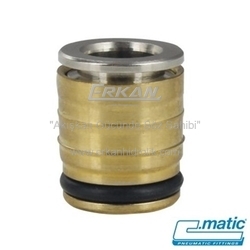 Pnömatik Push-In Nikel Kaplı Pirinç Kartriç Rakor (MA10) - C.MATIC