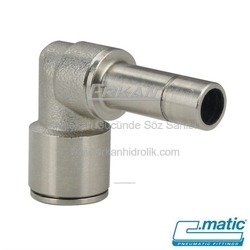Pnömatik Push-In Nikel Kaplı Pirinç Kuyruklu Dirsek (MA43) - C.MATIC