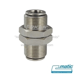 Pnömatik Push-In Nikel Kaplı Pirinç Perde Geçiş Nipeli (MA27) - C.MATIC