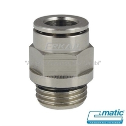 Pnömatik Push-In Nikel Kaplı Pirinç Rakor (MA12) - C.MATIC
