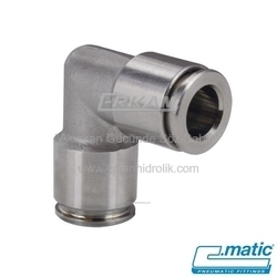 Pnömatik Push-In Paslanmaz Çelik (SS316L) Dirsek (Gıda Uyumlu) (MX28) - C.MATIC