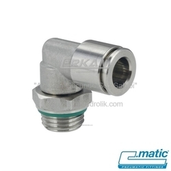 Pnömatik Push-In Paslanmaz Çelik (SS316L) Döner Dirsek (Gıda Uyumlu) (MX16) - C.MATIC