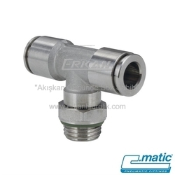 Pnömatik Push-In Paslanmaz Çelik (SS316L) Döner Orta Bacak Dişli TE (Gıda Uyumlu) (MX21) - C.MATIC