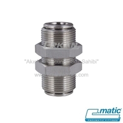 Pnömatik Push-In Paslanmaz Çelik (SS316L) Perde Geçiş Nipeli (Gıda Uyumlu) (MX27) - C.MATIC