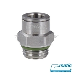 Pnömatik Push-In Paslanmaz Çelik (SS316L) Rakor (Gıda Uyumlu) (MX12) - C.MATIC