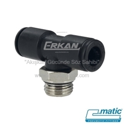 Pnömatik Push-In Nikel Kaplı Pirinç+Plastik Döner Orta Bacak Dişli TE (MB22) - C.MATIC