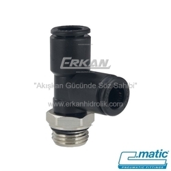 Pnömatik Push-In Nikel Kaplı Pirinç+Plastik Döner Yan Bacak Dişli TE (MB24) - C.MATIC