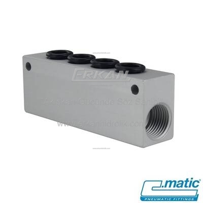 Pnömatik Push-In Nikel Kaplı Pirinç+Plastik Dağıtıcı (MB35) - 1