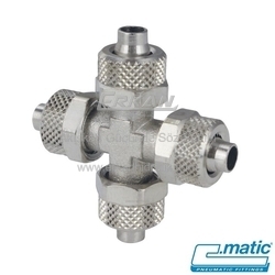 Pnömatik Push-On (Somun Sıkmalı) Nikel Kaplı Pirinç Kruva (MC22) - C.MATIC