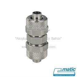 Pnömatik Push-On (Somun Sıkmalı) Nikel Kaplı Pirinç Nipel (MC14) - C.MATIC