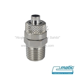 Pnömatik Push-On (Somun Sıkmalı) Nikel Kaplı Pirinç Rakor (O&prime;ringli) (MC12 W/OR) - C.MATIC